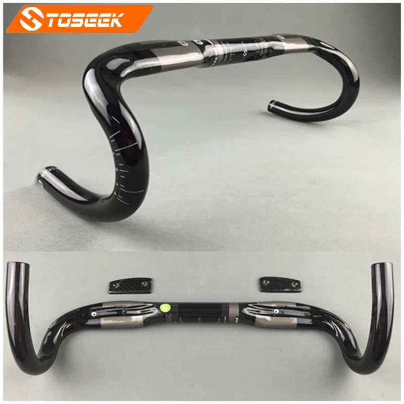 

TOSEEK full carbon fiber bicycle handlebar external routing UD gloss road Highway Bike Bent Bar 400/420/440*31.8mm bike parts