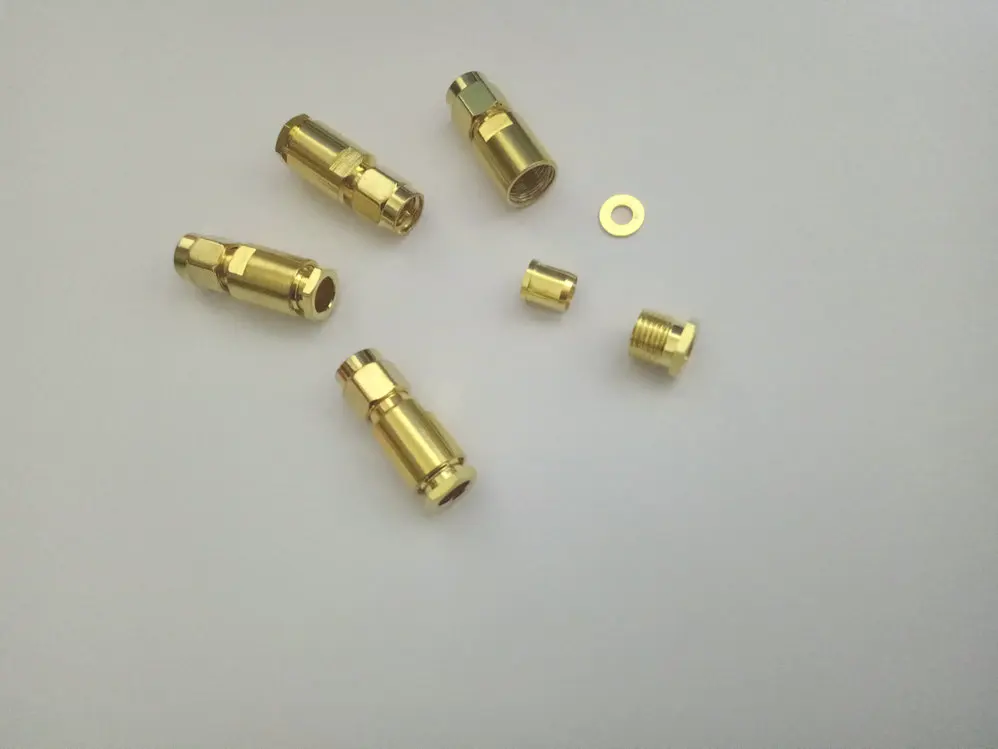 Латунный SMA Штекерный Соединительный зажим RG58 RG142 LMR195 RG400 кабель