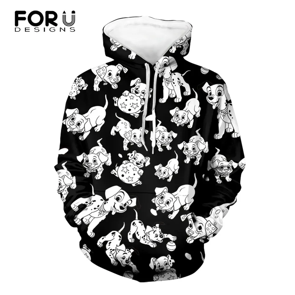 

Толстовки FORUDESIGNS в стиле Харадзюку для женщин, милый далматинский собачий узор, весна/осень, женские свободные пуловеры большого размера, св...