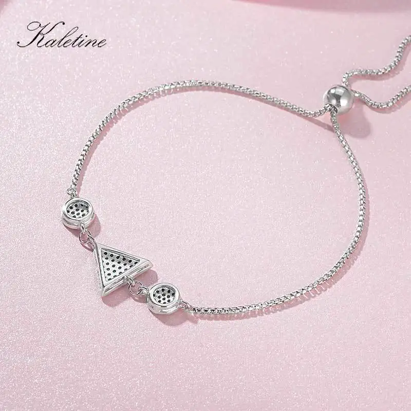 Браслет KALETINE из стерлингового серебра 925 пробы с двумя геометрическими синими