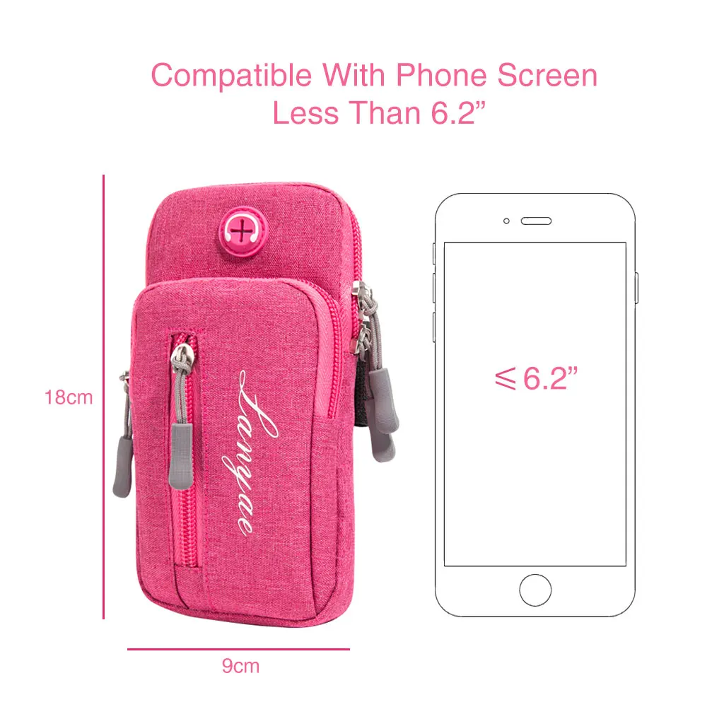 

Simple Style Running Men Women Arm Bags for Phone Keys Outdoor Package Bag with Headset Hole Sports Arm