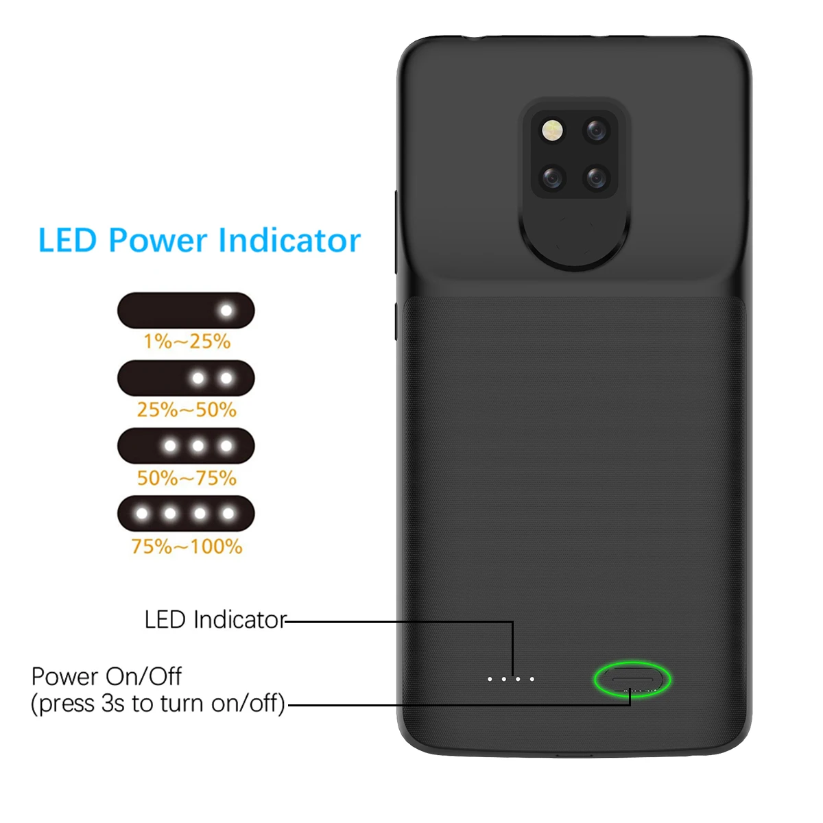 Чехол для зарядного устройства Huawei Mate 20 X 5G 20X6000 мАч Расширенный резервный внешний