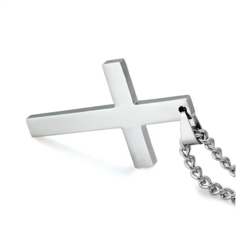 Skute Jesus Stainless Steel Cross Pendant Necklace for Men Women Simple Gold Silver Black Crucifix Prayer Jewelry Gift | Украшения и