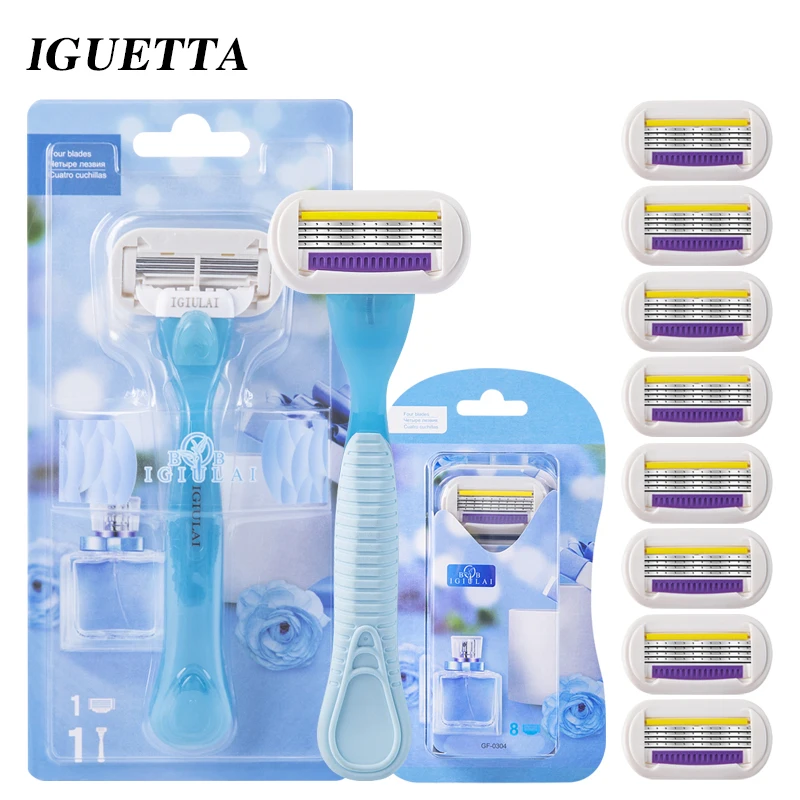 

1PC For Women 4 Layer Blade Shaver Razor Blade Replacement Head Female Safety Razor Blades Beauty Shaving Shaver For Women