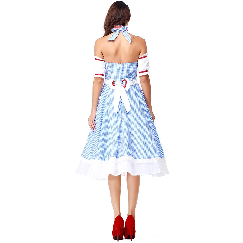 Хэллоуин волшебник Оз женщины Dorothy Gale голубое платье DG girl костюм с резинкой для