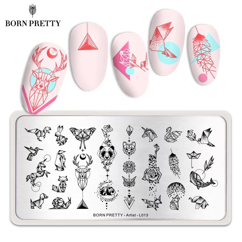 BORN PRETTY штампованные пластины для ногтей простой цветок милое изображение
