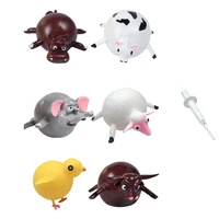 1set funny blowing animal vent smash toy inflatable dinosaur ball kids toys balloon squeeze novelty party toys