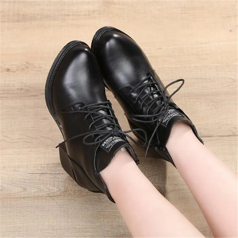 

2019 New Winter Martin Boots Women Shoes Warm Snow Boots High Heel Shoes Woman Boots Winter Shoes Genuine Leather Wool Boots