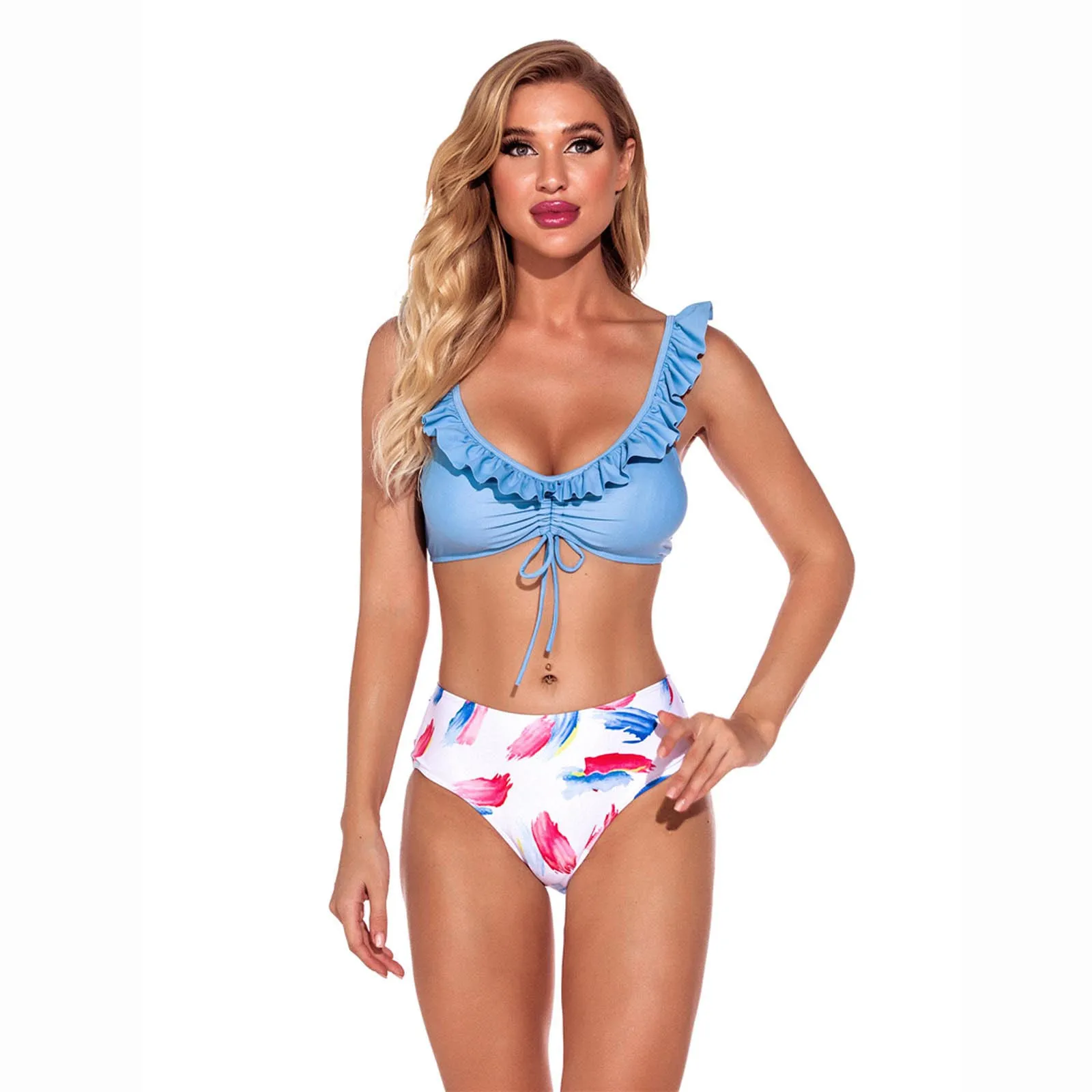 

Summer Swimsuit Female Two-piece Bikini Sexy Concise Swimsuit 2021