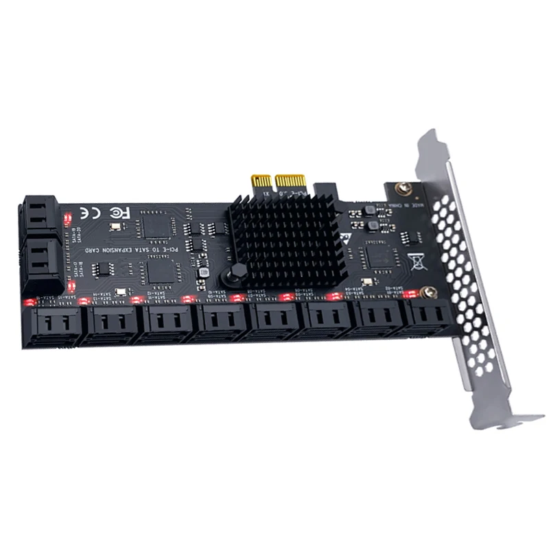 PCIe SATA карта с 20 портами кабелями 6 Гбит/с 1X 3 0 поддержка устройств Чиа Майнинг PCI