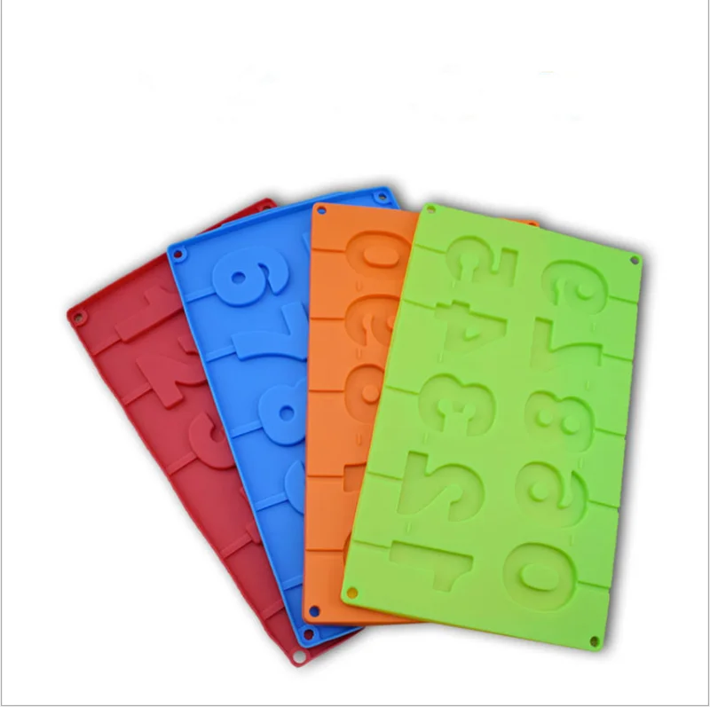 1 шт. леденец форма для шоколада с барабанные палочки 0-9 в форме цифр силиконовая