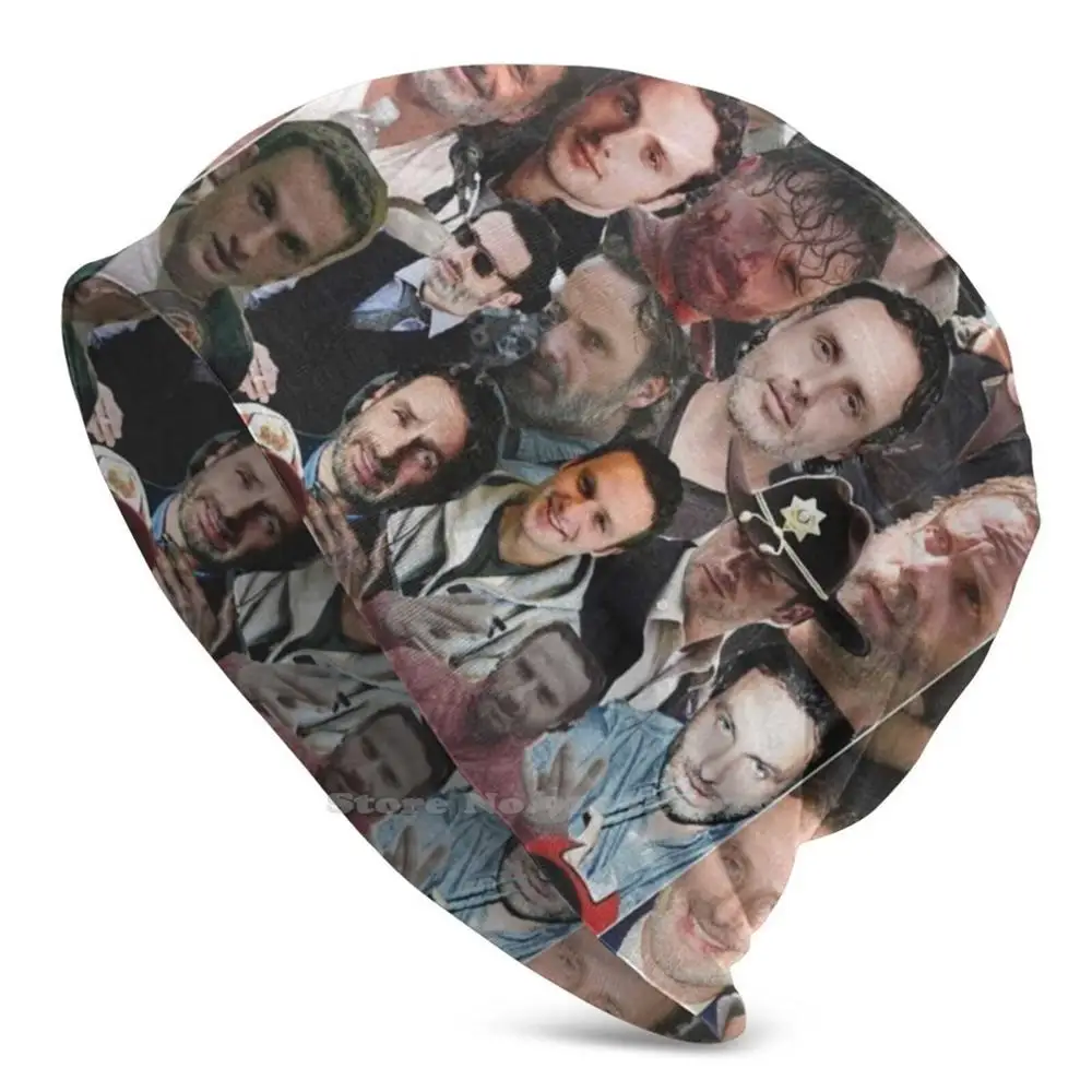 Вязаная шапка с коллажем для мужчин и женщин Осень-зима |