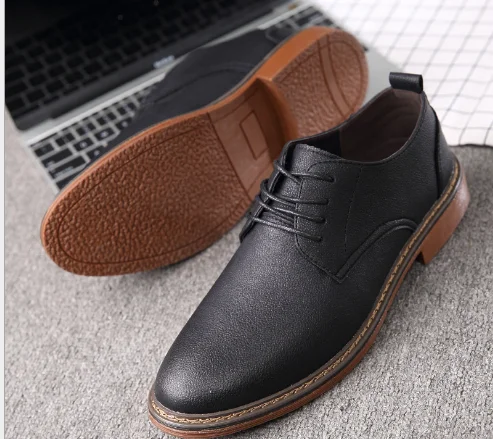 

10915-Summer breathable men's shoes Korean version of the British black trendy shoes casual business dress shoes men's pointed t