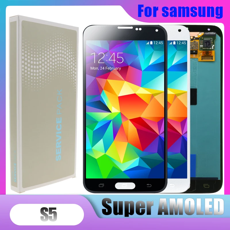 Оригинальный Super AMOLED S5 ЖК дисплей для Samsung Galaxy LCD G900F G900M G900A G900T сенсорный экран