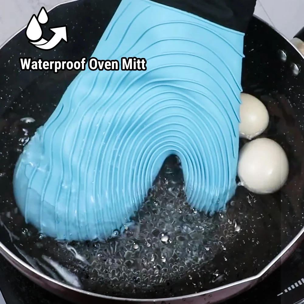 Водонепроницаемые термостойкие Нескользящие силиконовые варежки ThermoPro GL01 для