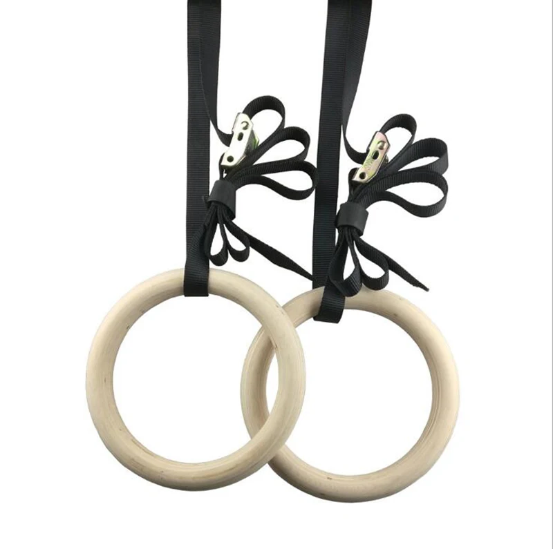 

2020 New Wooden or ABS for choice 28mm Exercise Fitness Gymnastic Rings Gym Exercise Cross fit Pull Ups Muscle Ups Building Ring