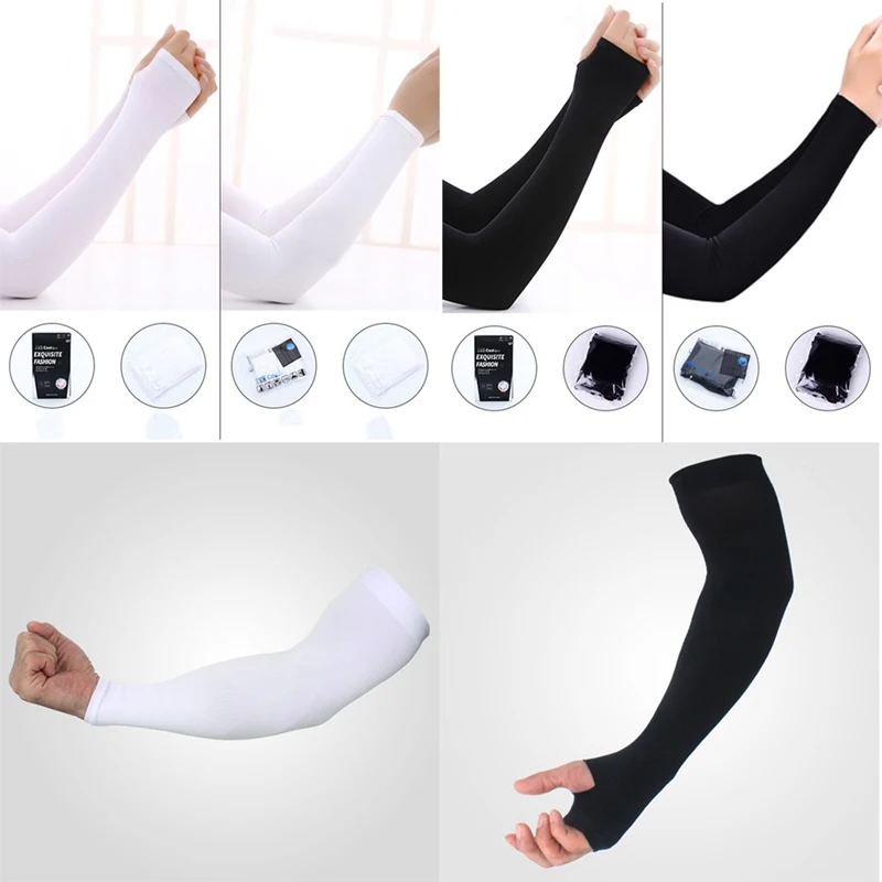 

1 Pair Men Women Cycling Arm Sleeve Running Bicycle Cycling Sun Protection Knitting Cuff Cover Protective Anti-sweat Arm Warmers