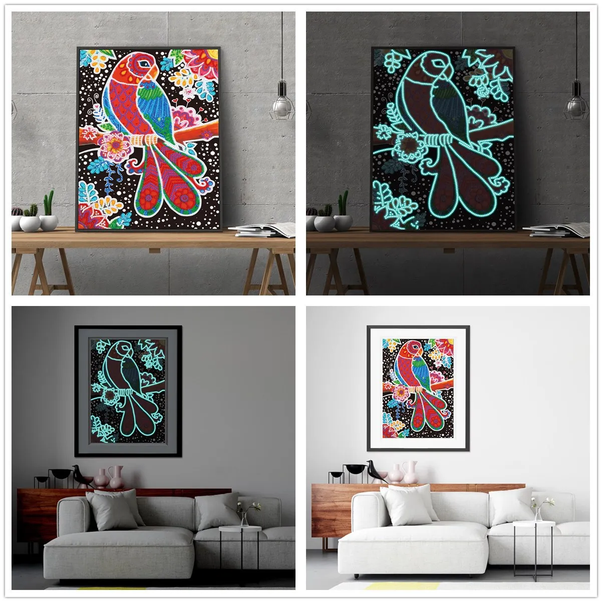 

Алмазная живопись «сделай сам», картина «сделай сам» в виде ночного светящегося животного, мозаика особой формы, вышивка крестиком, украшен...