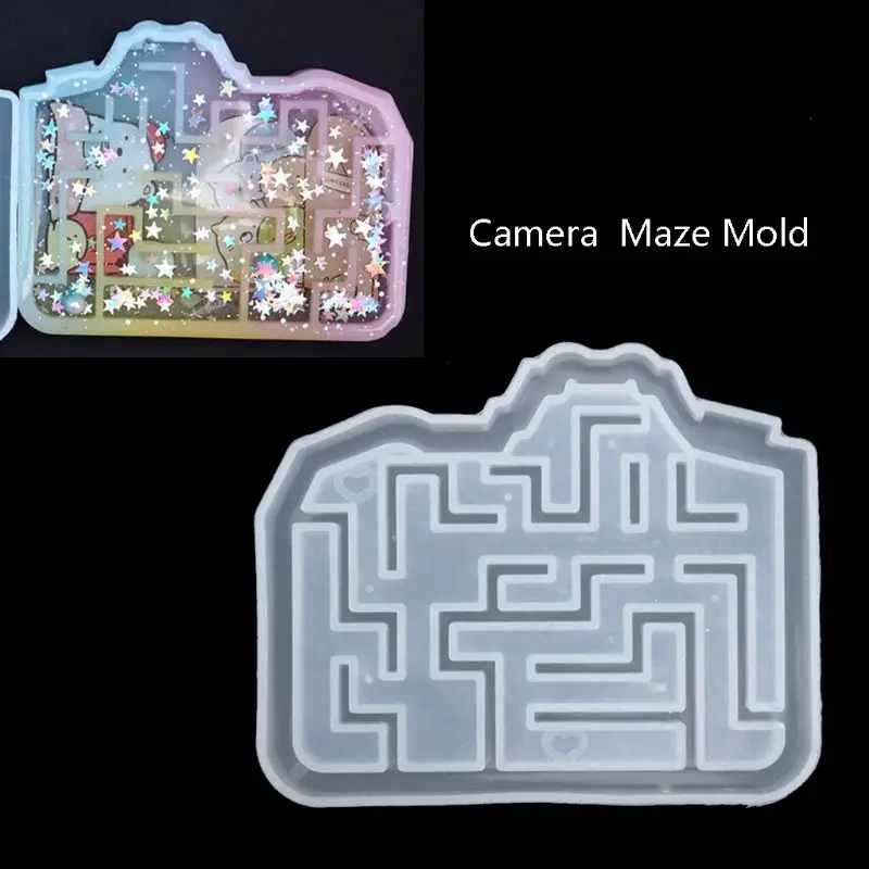 

Handmade Maze Quicksand Pendant Resin Mold Labyrinth Fish Tank Castle Camera Keychain Resin Silicone Mold Jewelry Tools 85LB