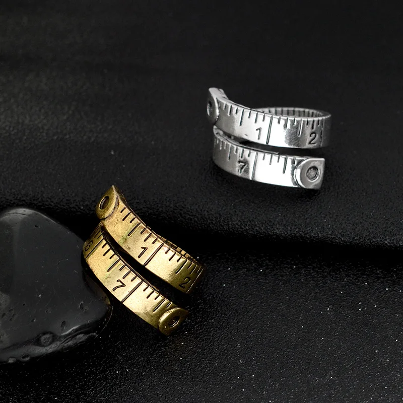 

Vintage Rings For Women Girl Men Unisex Creative Rotating Ruler Curved Arc Gold Ring Fashion Jewelry Accessories Party Gifts New