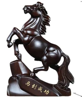 black ebony carved horse with solid wood carved wooden horse furnishings real trojan decorations cculpture statue