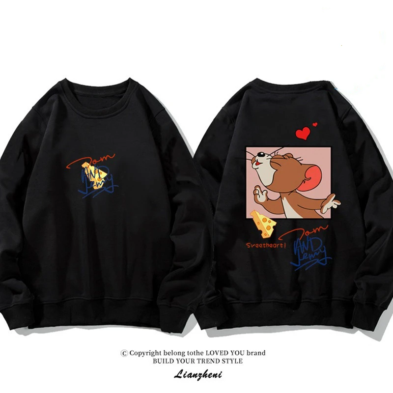 Кот Том и Джерри мышь Симпатичные Парные вещи для влюбленных Одежда Футболка с