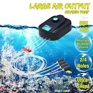 Аквариумный воздушный насос с 24 отверстиями, 8 Вт, 12 Вт, аквариумный увеличивающий кислородный насос, сверхтихий воздушный компрессор для аквариума, аксессуары для рыб