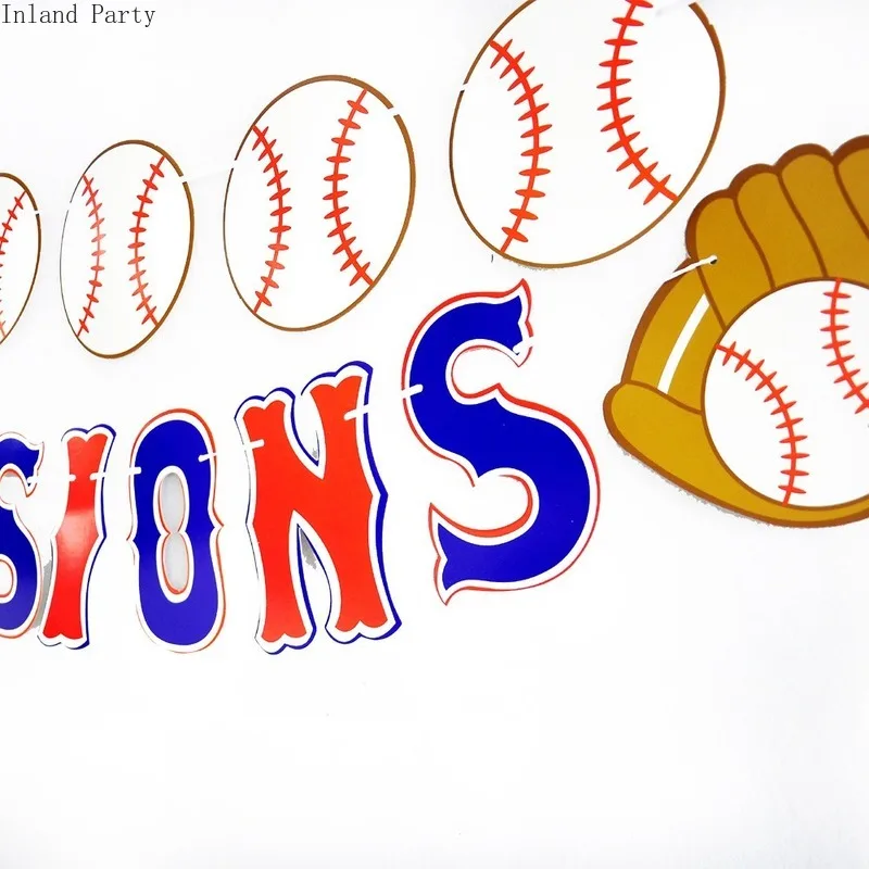 Бейсбольная Вечеринка латексные шары с днем рождения баннер бейсбольный