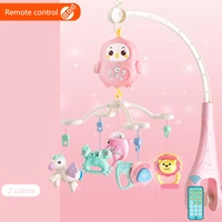 newborn baby toys teether rattles rotating music box crib mobile bed bell with light remote control early education toys