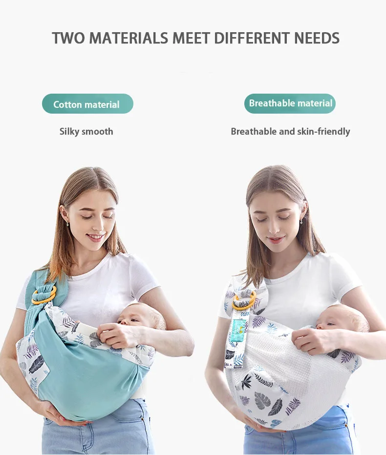 Newborn Sling Dual Use Infant Nursing Cover Carrier Mesh Fabric Breastfeeding Carriers Up To 130 Lbs (0-36M) Baby Wrap |