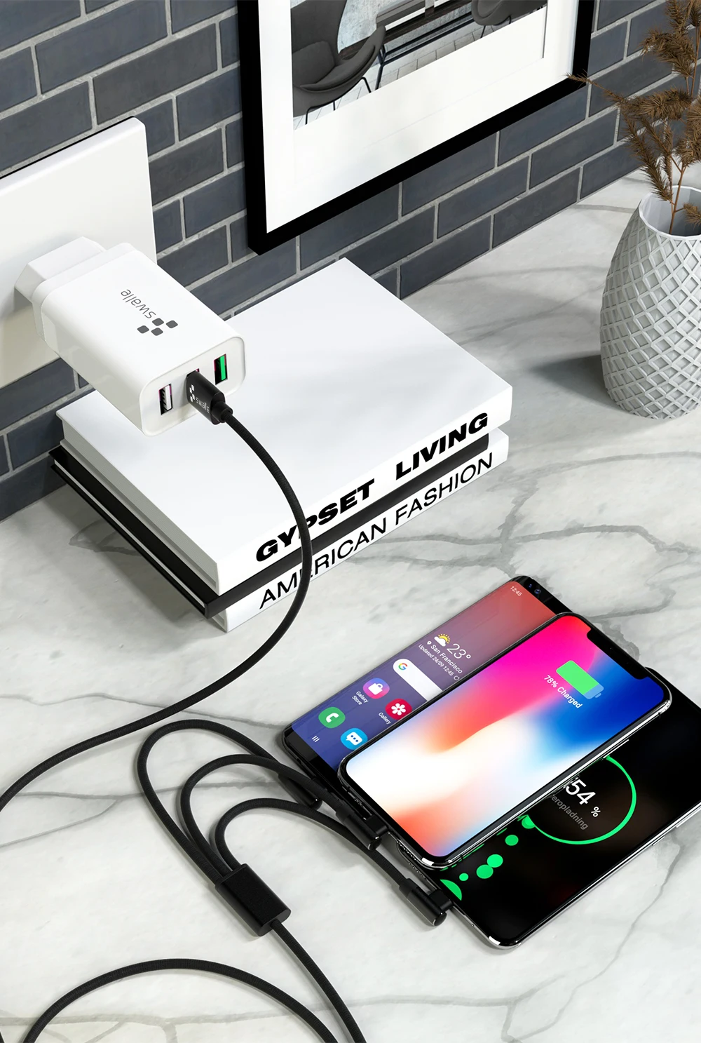 Swalle 3 в 1 быстрый зарядный usb-кабель для iPhone 11 X XS Max XR type C Micro для huawei Xiaomi кабели для передачи данных несколько шнур зарядного устройства