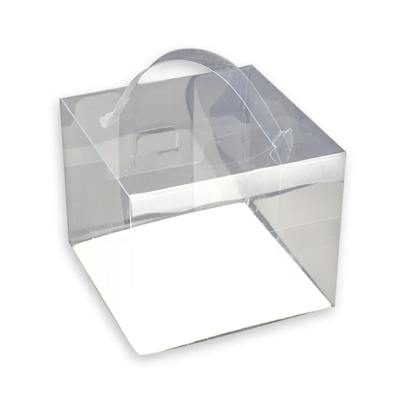

10pcs Square transparent protable plastic box 2/3/4/5/6/8inch cake box party favors diy baking pastry dessert packaging boxes