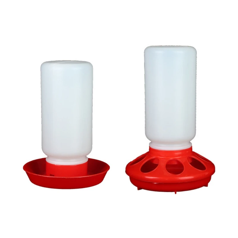 

Chick Feeder and Waterer Kit Durable Plastic Fount Gravity Fed Water Container Jar Food Dispenser for Birds Poultry
