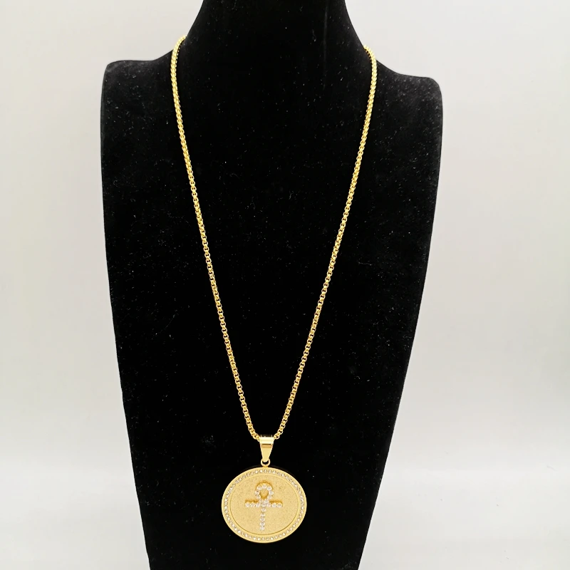 

Gold/silver color stainless steel Anka cross pendant necklace mens cool hip hop rapper dancer Anka cross necklace jewelry