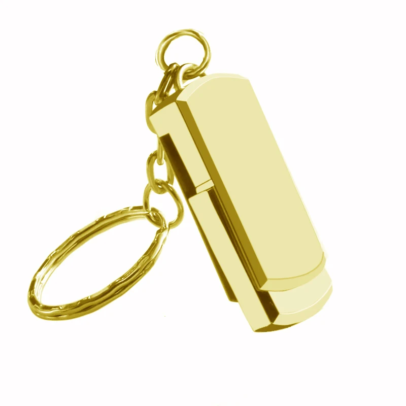 gold USB флеш-накопитель 128 Гб ручка для ключей 32 Гб 64 ГБ 16 ГБ 8 ГБ металлический брелок для ключей карта памяти USB 2,0 - Цвет: gold