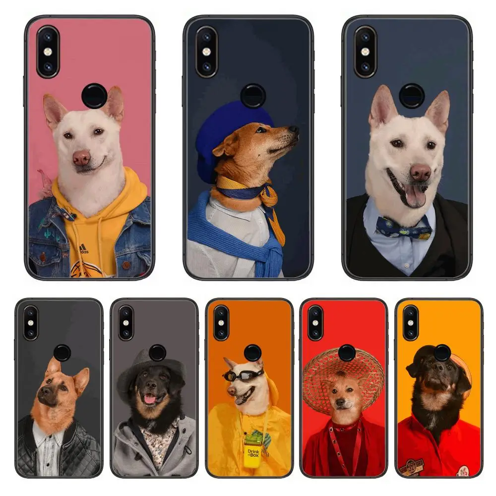 

Dog fashion creative personality boys Phone Case For xiaomi M2 C3 X3 F2 Lite NFC 6 5 x Poco k30 Pro Anime Black Cover Silicone