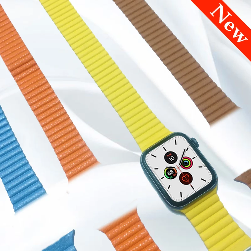 

Strap for Apple Wacth band 44mm 40mm 42mm 38mm leather loop Magnetic bracelet smartwatch wristband iWatch seires 5 4 3 2 1 6 se