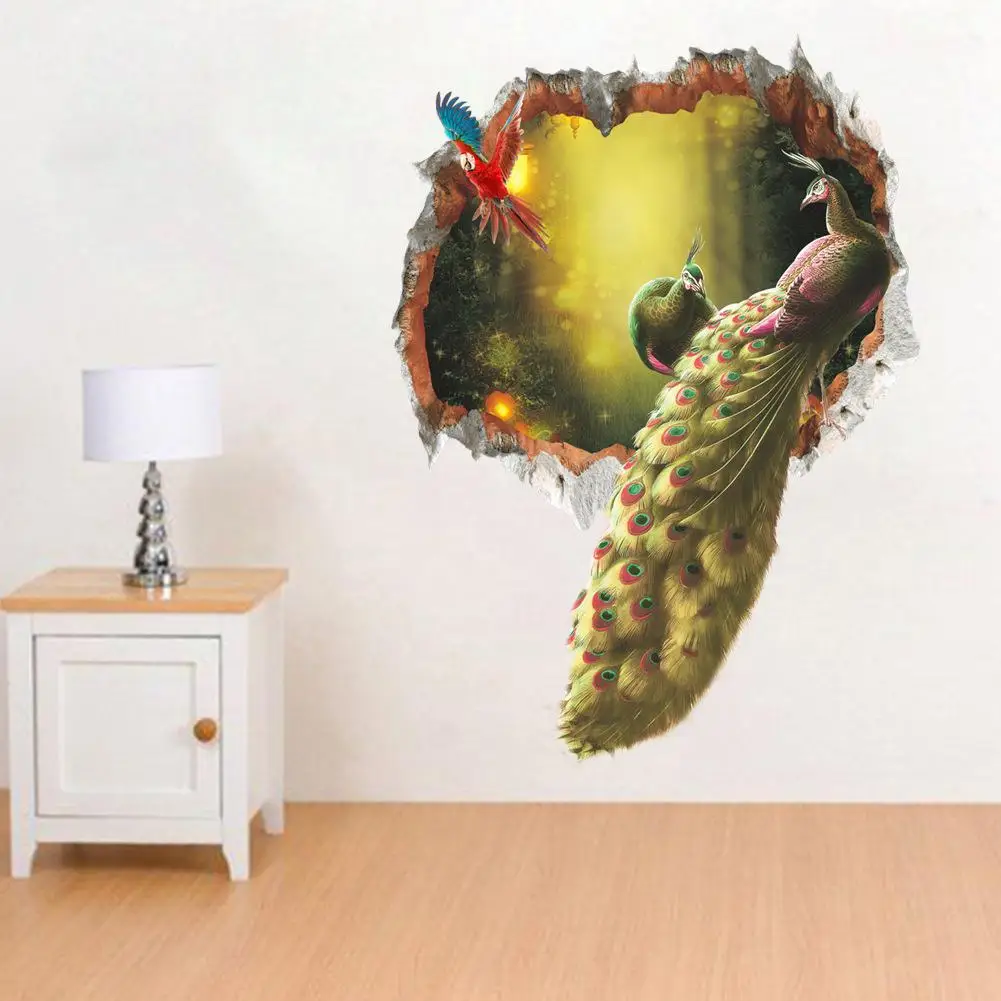 AsyPets стикер на стену 3D Павлин лес фон украшение стены спальни s | Дом и сад