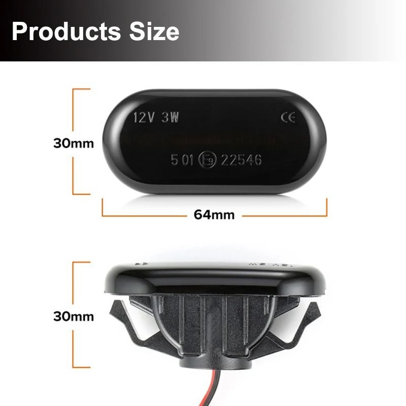 

2x Led Dynamic Side Marker Turn Signal Indicator Amber Repeater Light For Nissan 350Z Z33 Cube March NP300 NAVARA Note Navara