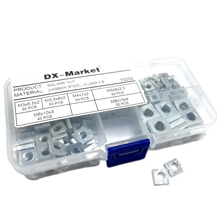 

[DX-market] набор квадратных гаек m3 m4 m5 m6 m8 210 шт., B007