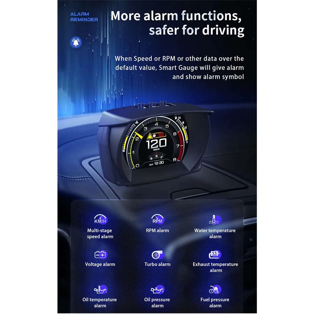 

ABS+PC HUD Head-Up Display AP-5 Alarm Function Multifunctional Vehicle