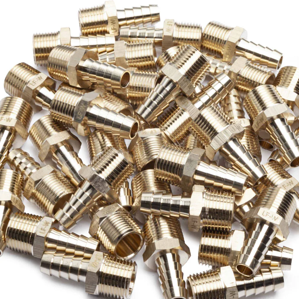 Бессвинцовый латунный фитинг с зазубриной соединитель 3/8 дюйма зазубрина для