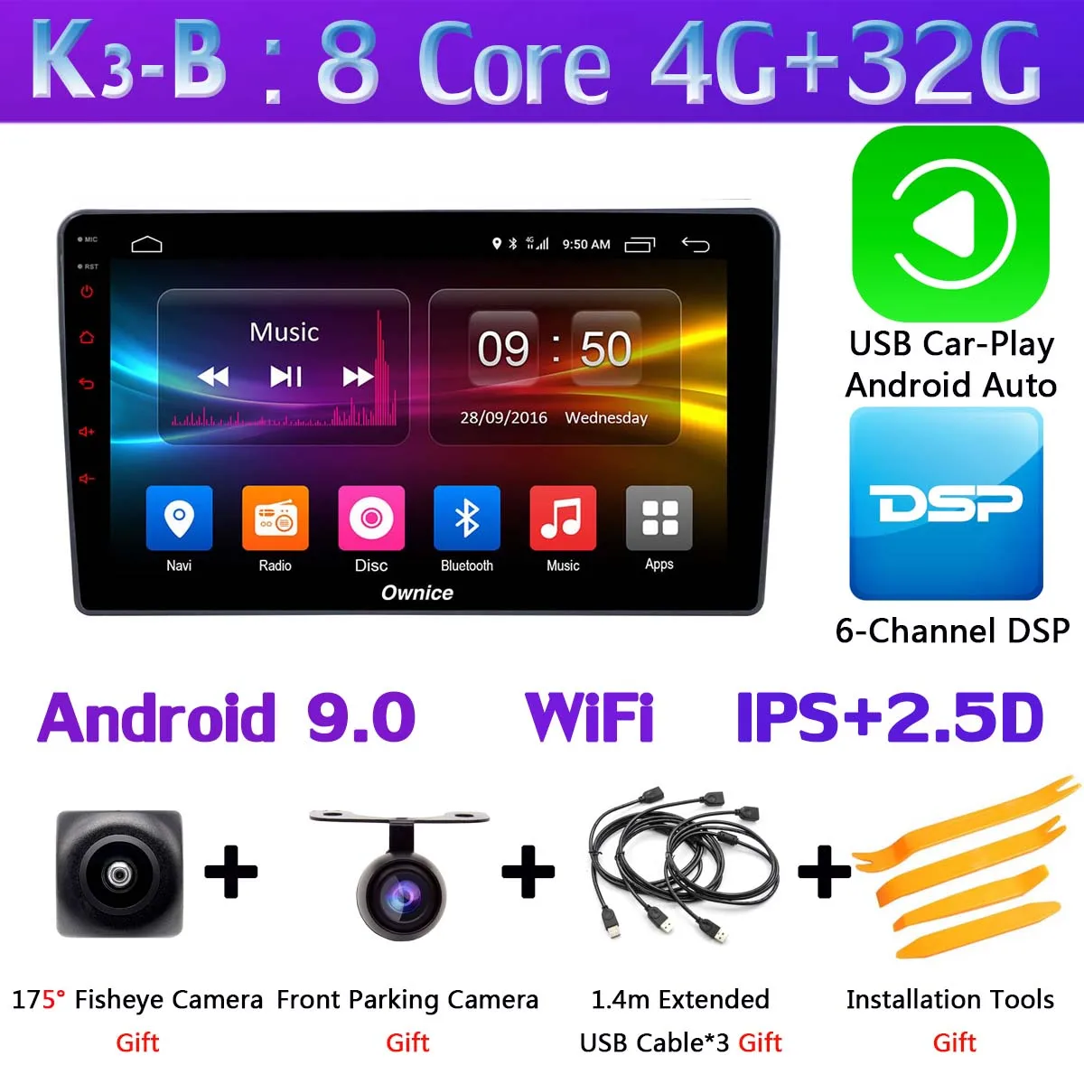 K3-B-CarPlay " 360 ° панорамный Android автомобильный DVD gps Навигатор Радио для Nissan Teana 2004 2005 2006 2007 мультимедиа CarPlay DSP ADAS 4G LTE - Цвет: K3-B-CarPlay