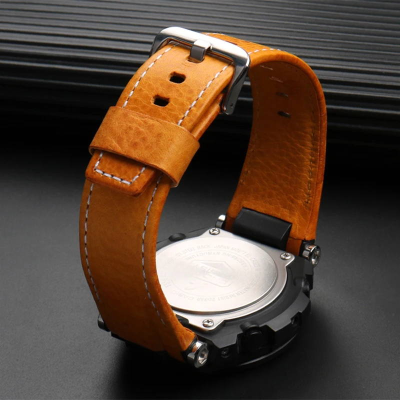 Watch Strap For Casio GST-S100G / S110 / S130L / W100G / W110 / 210B / 400G / 410 / Wristband 26*14mm Men's Leather watchBand