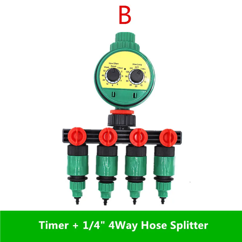 4 ходовой разветвитель для шланга с поворотной кнопкой работает от аккумулятора