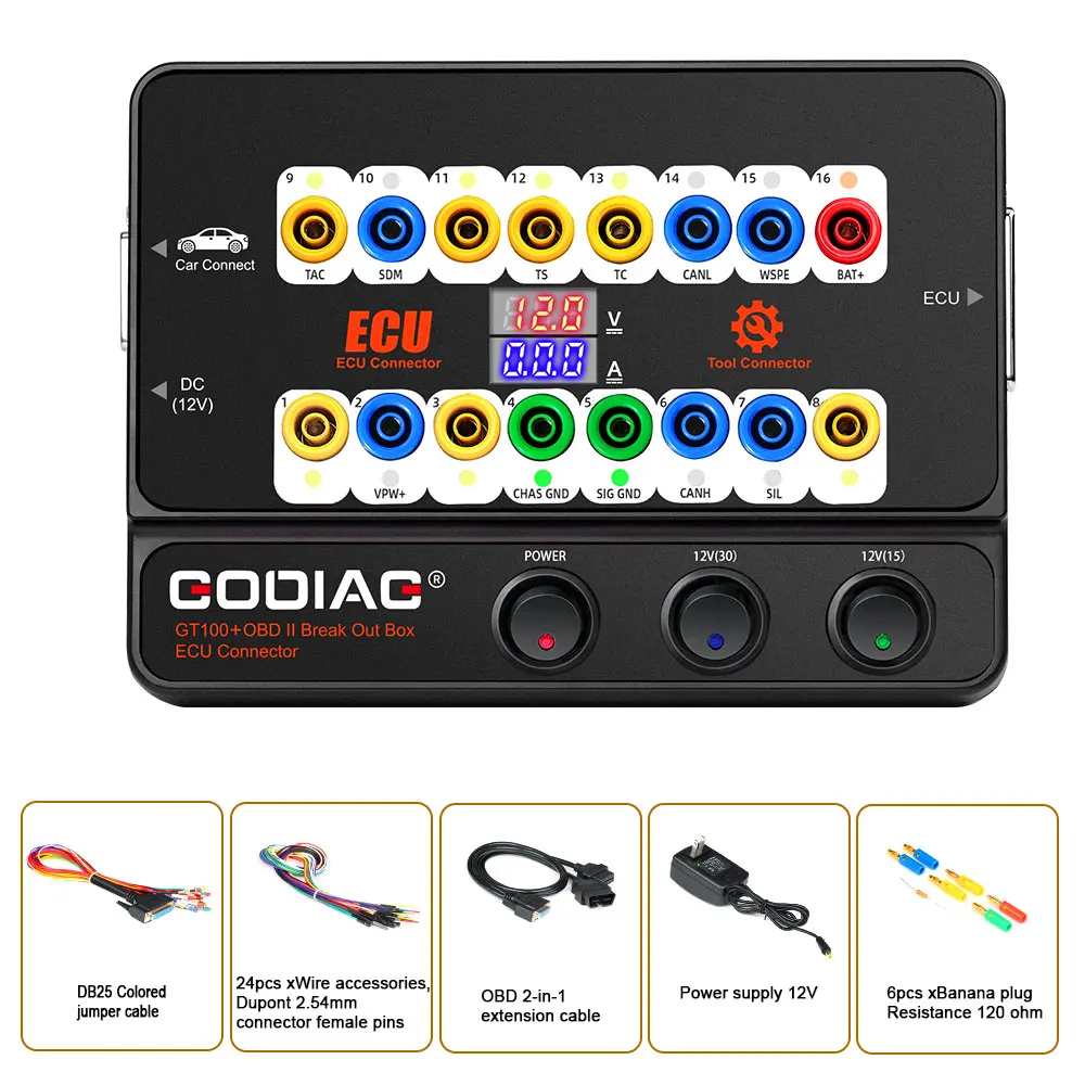 GODIAG GT100 PRO Test Platform with Electronic Current Display OBD II Break Out Box Get Free Gift FEM/ BDC Programming For BMW | Автомобили