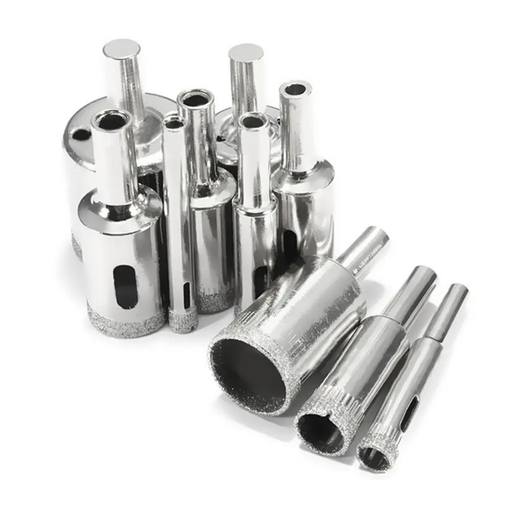 

10pcs Diamond Coated Drill Bit Set Tile Marble Glass Ceramic Hole Saw Drilling Bits For Power Tools 6mm-30mm