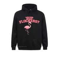 new coming women sweatshirts sup flockers funny whassup flockers pink flamingo pun hoodie casual hoodies sportswears long sleeve
