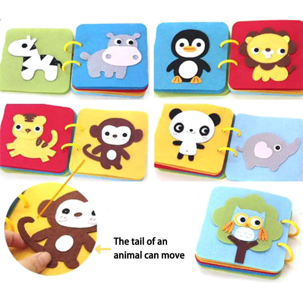 

Kid Early Educational Cloth Book DIY Painting Book Manual Intelligence Preschool Cognition Puzzle Children Toy Book For Toddlers