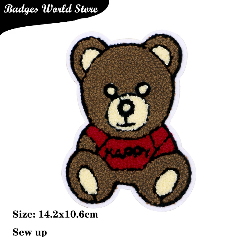 Медведь в форме сердца пальца облака синель значок вышивка полотенце аппликация